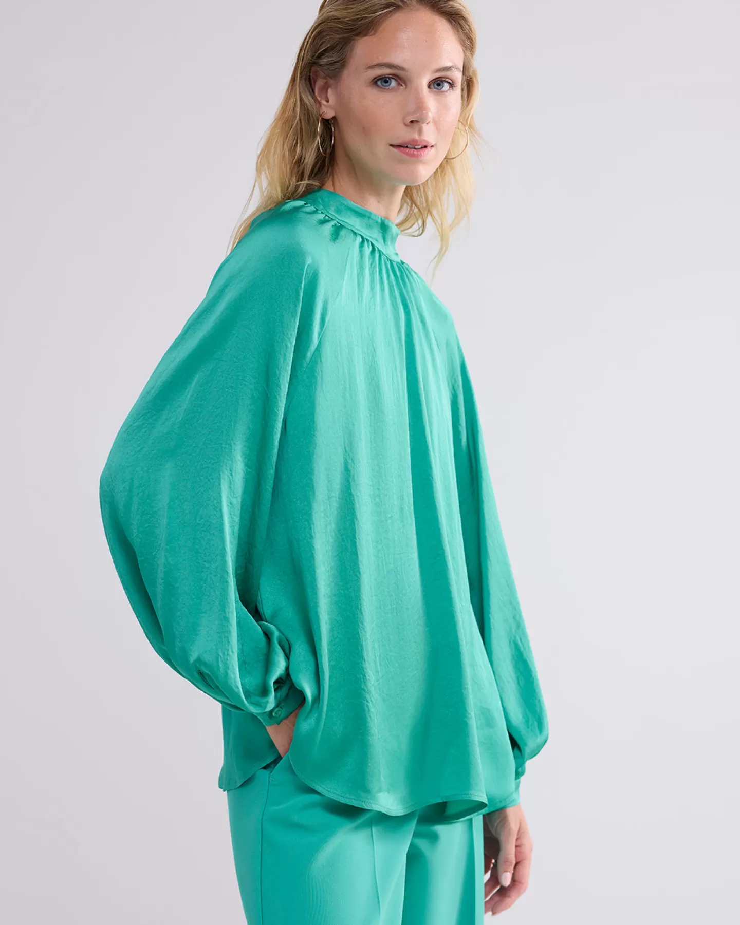 Blouses>Summum 2-in-1 Top Met Hoge Hals Groen