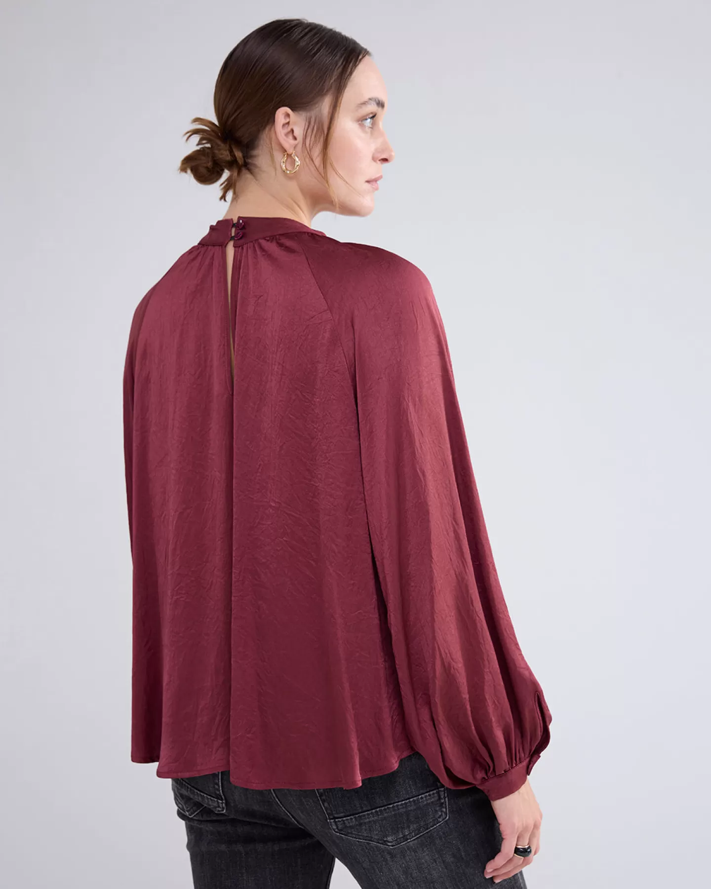 Tops & T-Shirts>Summum 2-in-1 Top Met Hoge Hals Paars