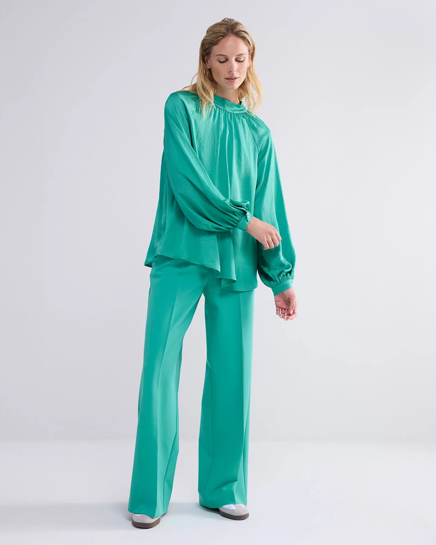 Blouses>Summum 2-in-1 Top Met Hoge Hals Groen