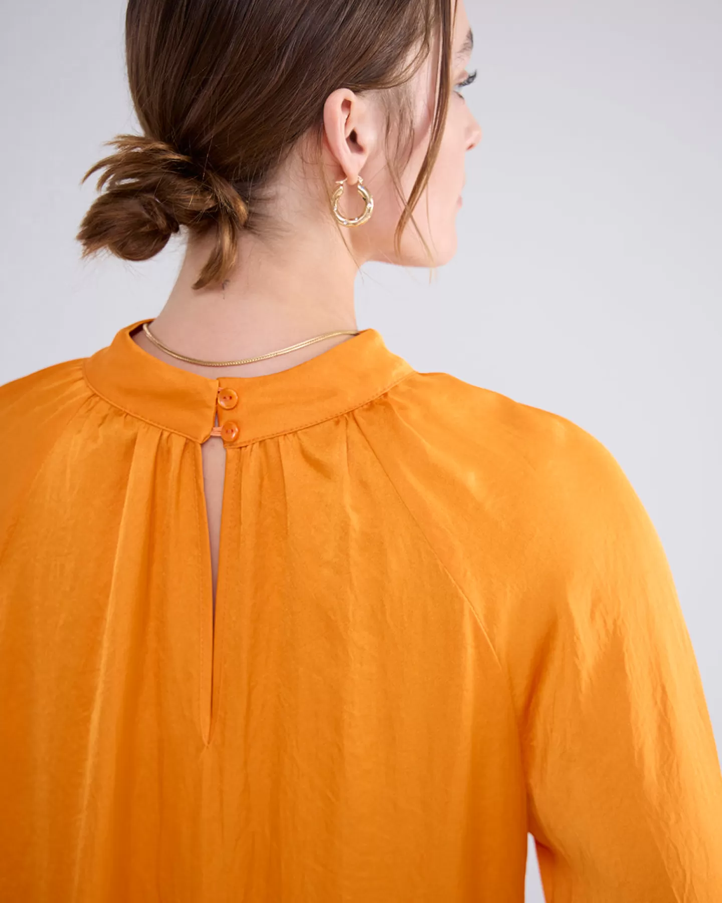 Tops & T-Shirts>Summum 2-in-1 Top Met Hoge Hals Oranje