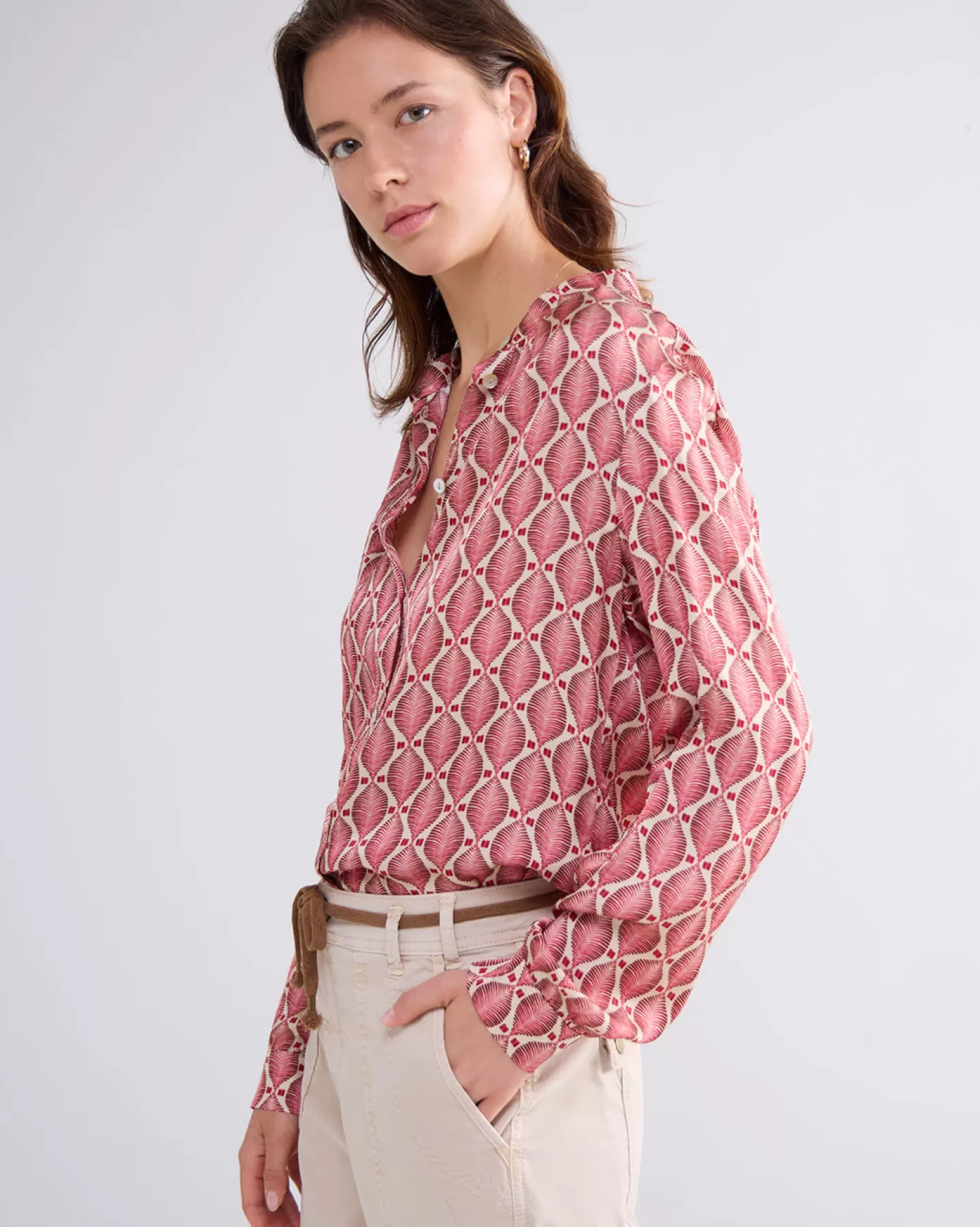 Blouses>Summum Blouse All-over Print Rood