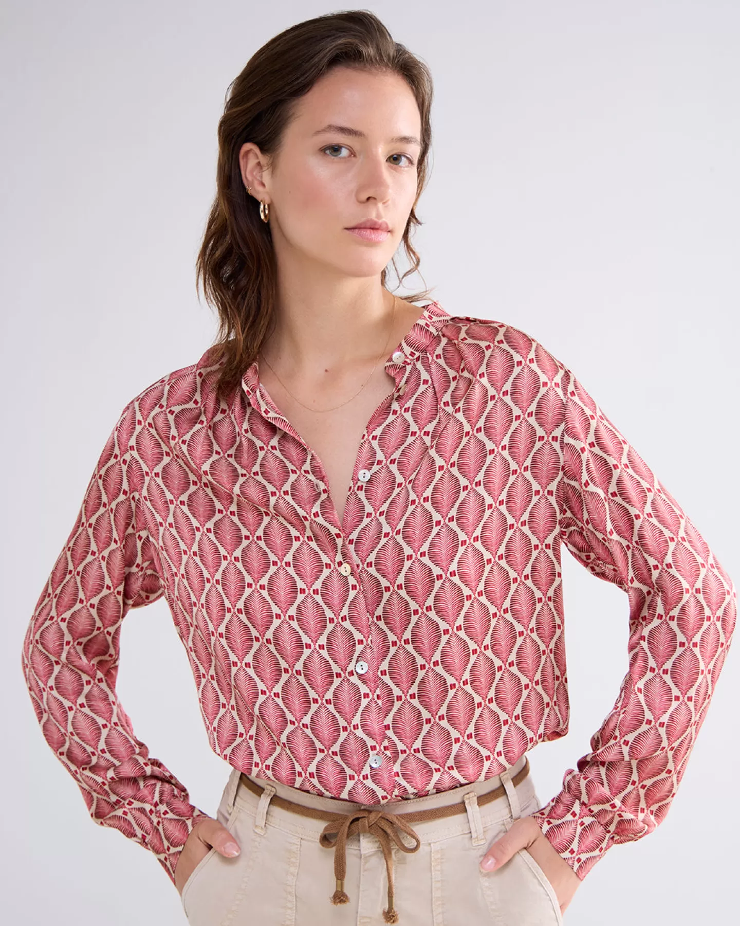 Blouses>Summum Blouse All-over Print Rood