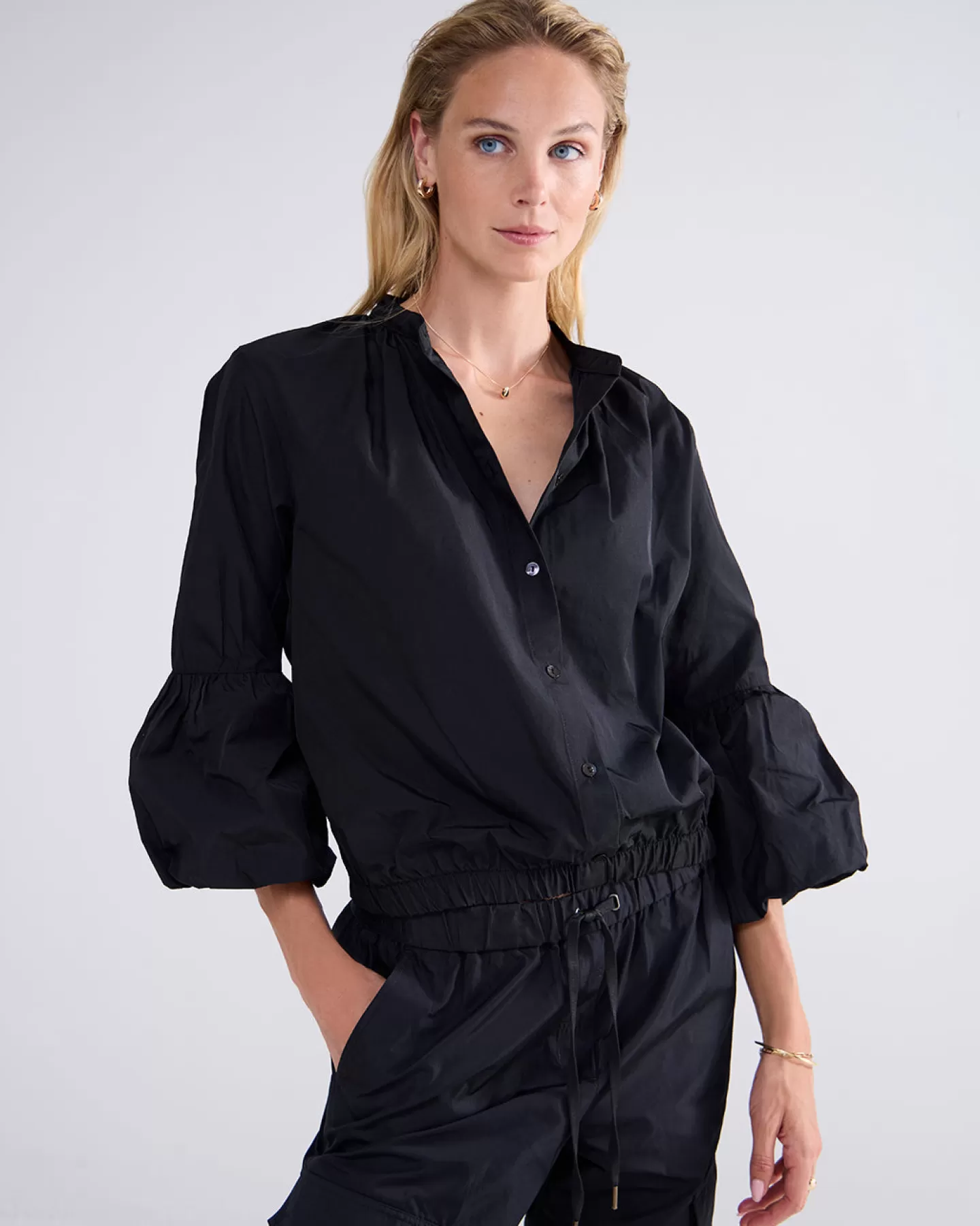 Blouses>Summum Blouse Met Ballonmouwen Zwart