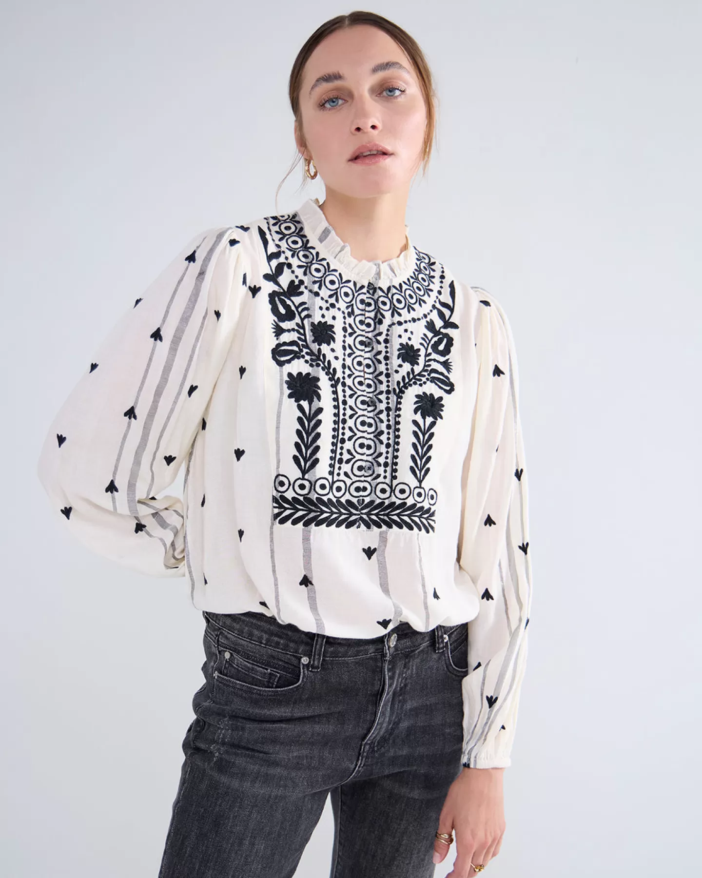 Blouses>Summum Boho Chic Blouse Crème