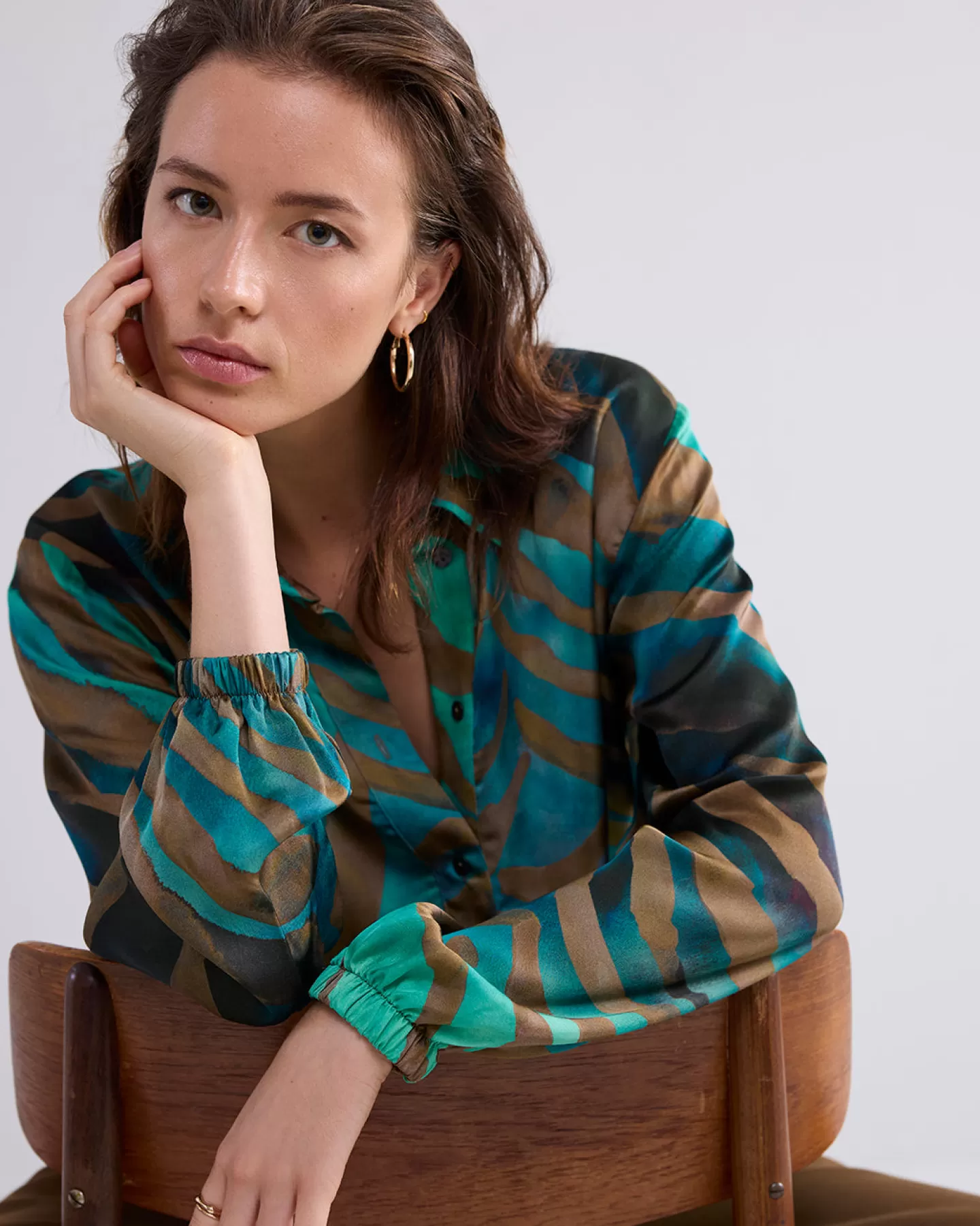 Blouses>Summum Bomberblouse Tijger Groen