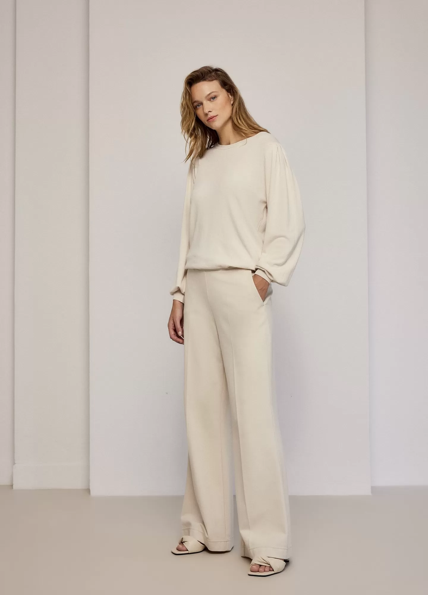 Basics | Broeken & Jumpsuits>Summum Bootcut Broek Crème