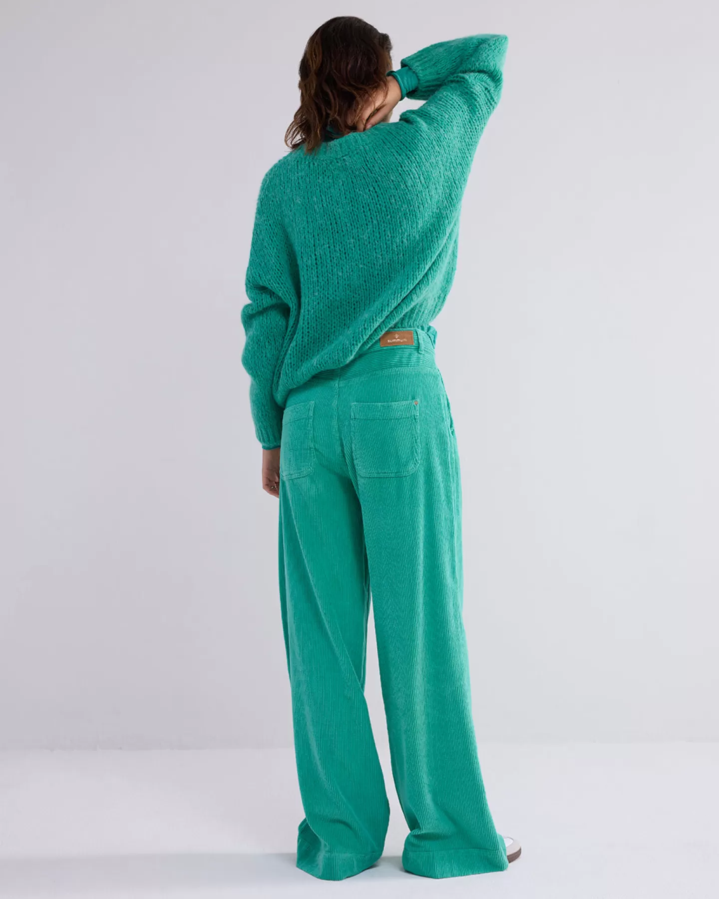 Broeken & Jumpsuits>Summum Broek Met Wijde Pijpen Groen