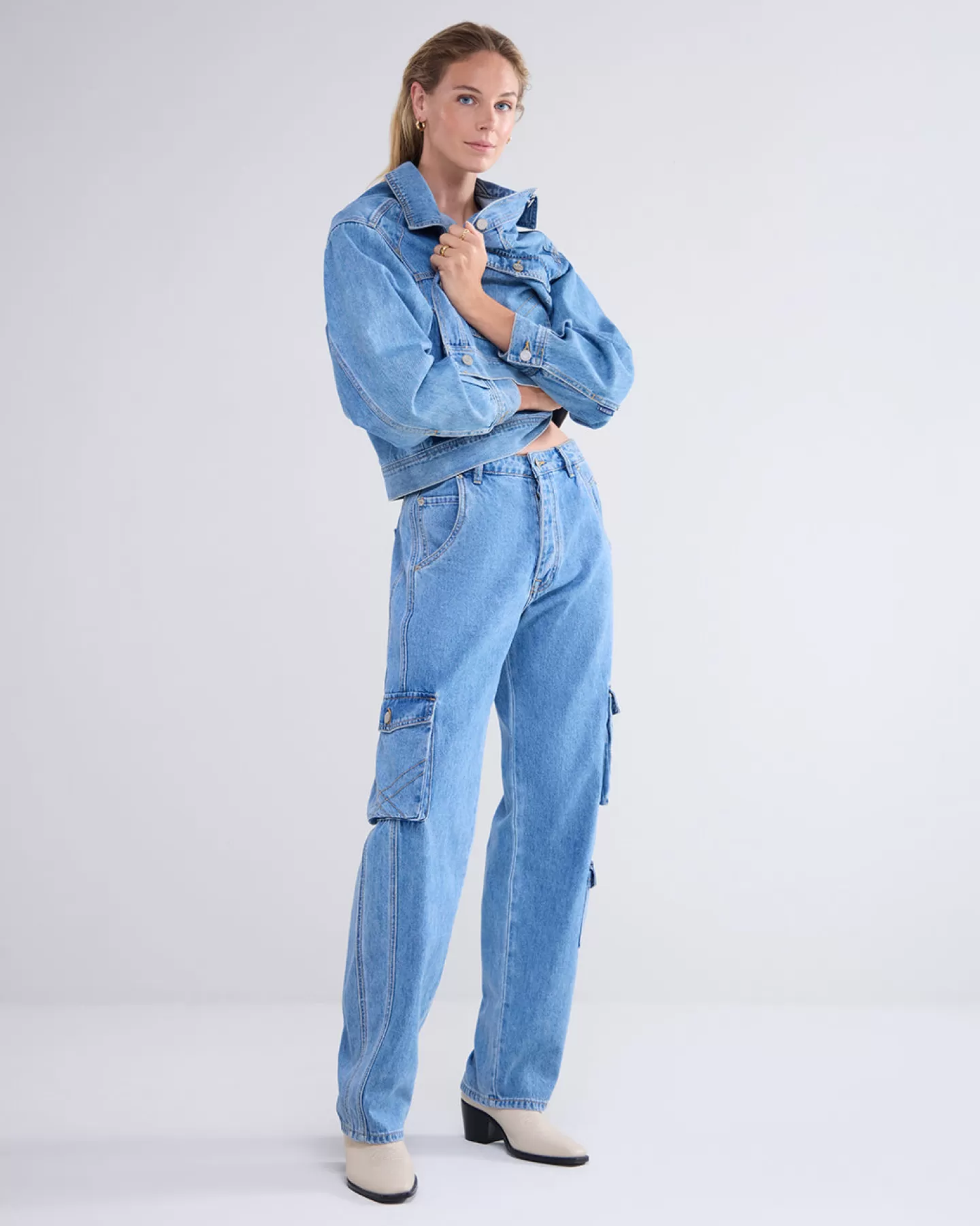 Jeans>Summum Cargo Loose Fit Jeans Blauw