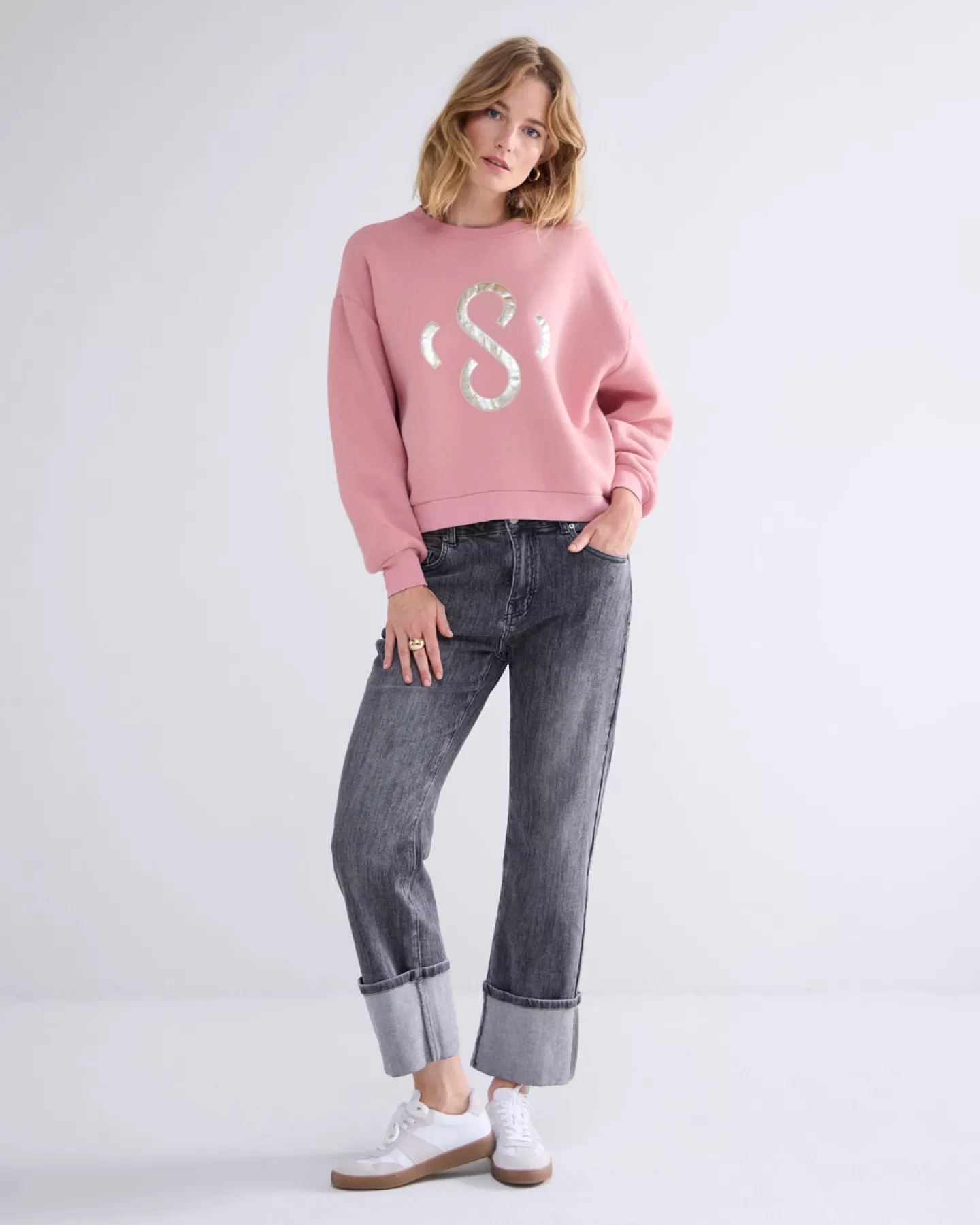 Truien & Vesten>Summum Casual Sweater Met Logo Roze