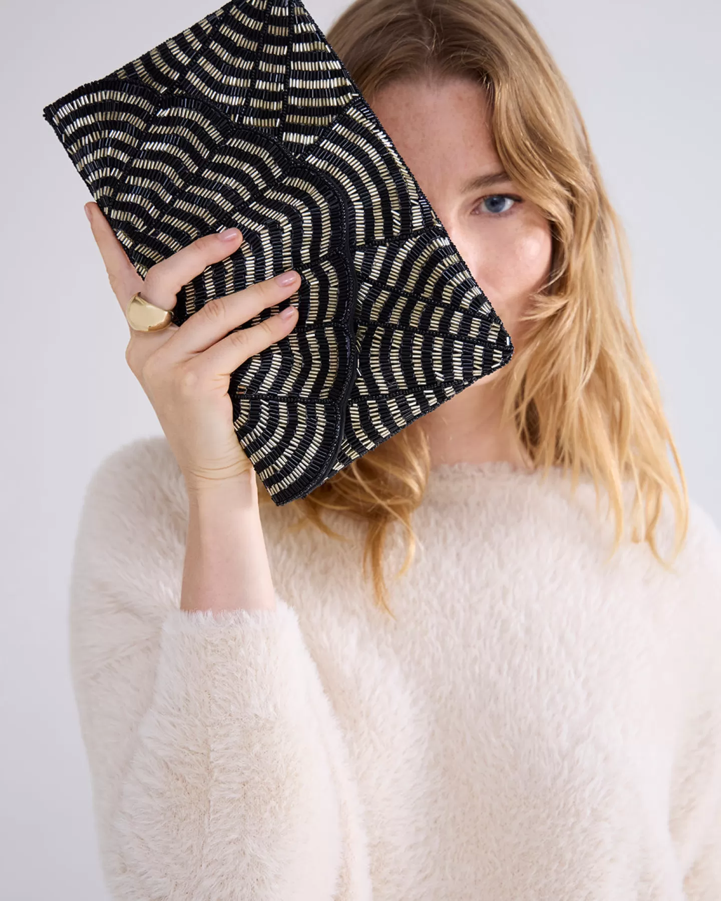 Accessoires>Summum Clutch Met Kralen Zwart