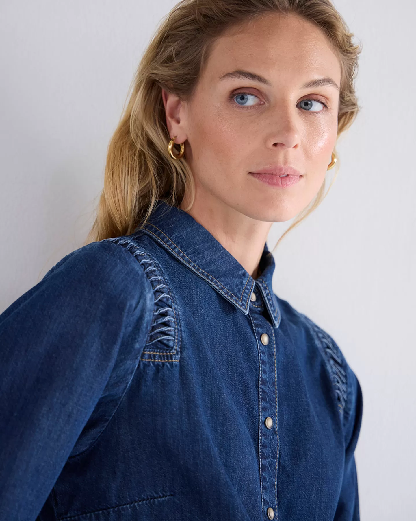 Blouses>Summum Denim Blouse Blauw