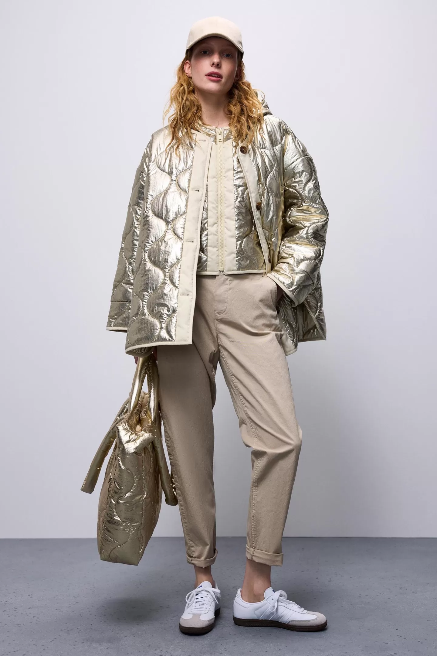 Blazers & Jasjes>Summum Jacket Quilted Metallic Crème