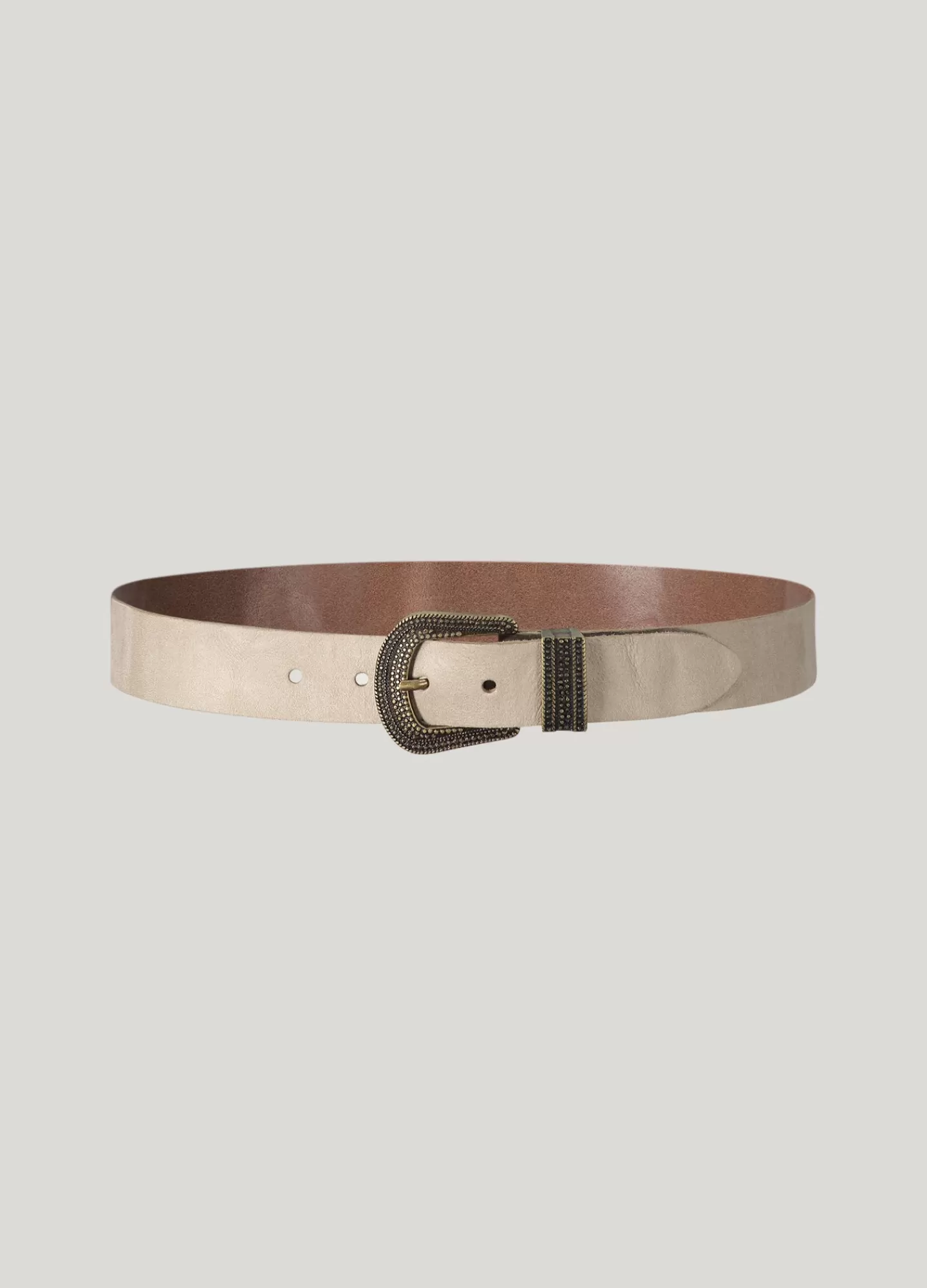 Accessoires>Summum Leren Riem Suède-look Crème