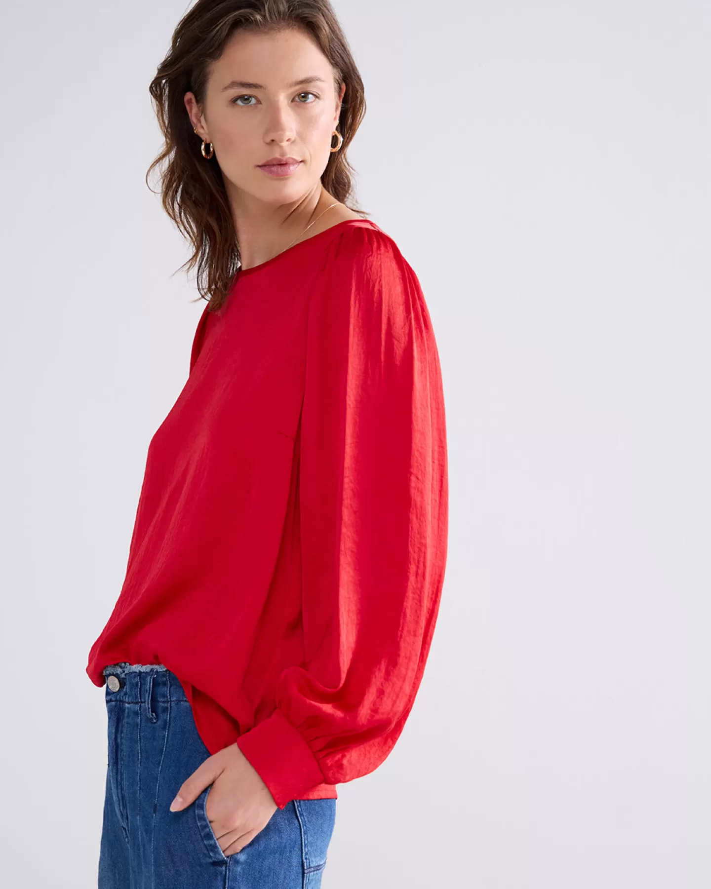 Tops & T-Shirts>Summum Licht Glanzende Top Rood