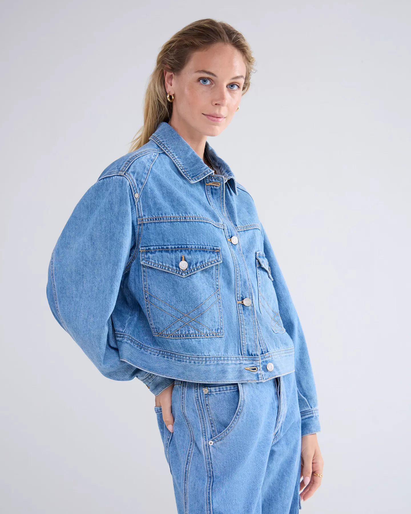 Blazers & Jasjes>Summum Oversized Denim Jacket Blauw