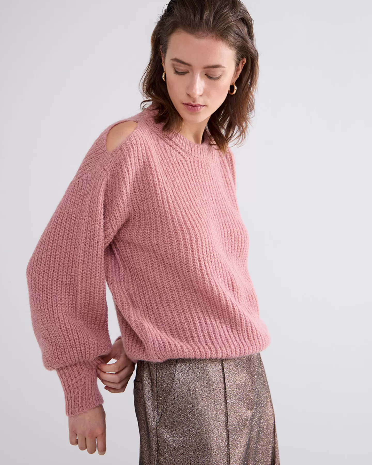 Truien & Vesten>Summum Oversized Gebreide Trui Roze