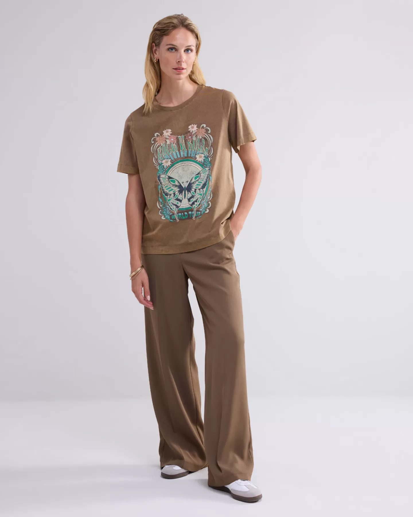 T-Shirts | Tops & T-Shirts>Summum Round Neck T-shirt Met Print Groen