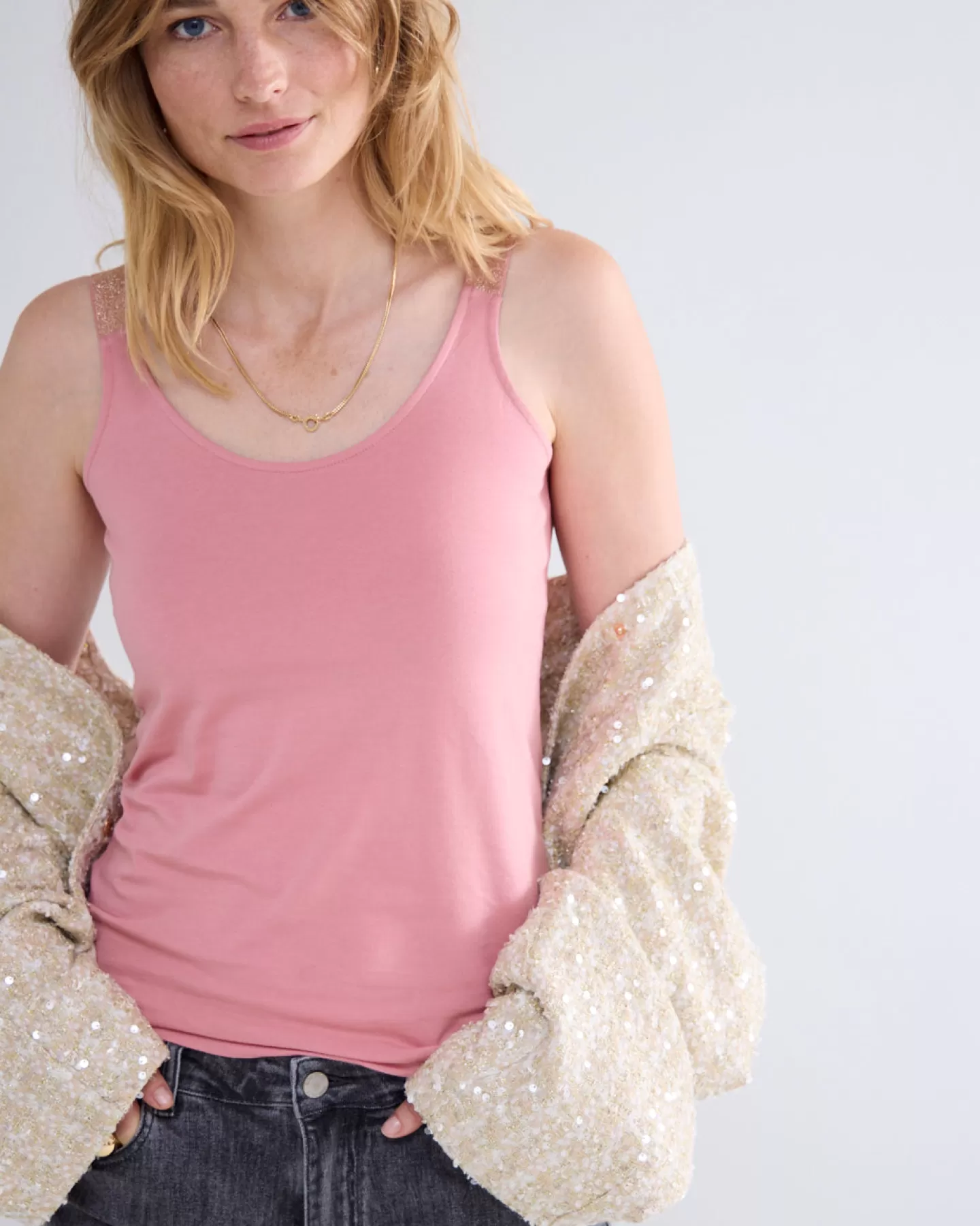 Tops & T-Shirts>Summum Singlet: Omkeerbaar Roze