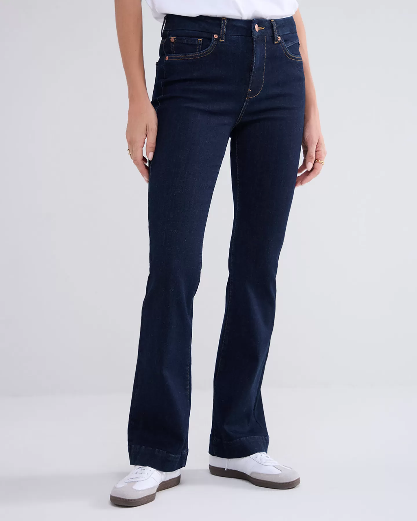 Jeans>Summum Skinny Flared Jeans Blauw