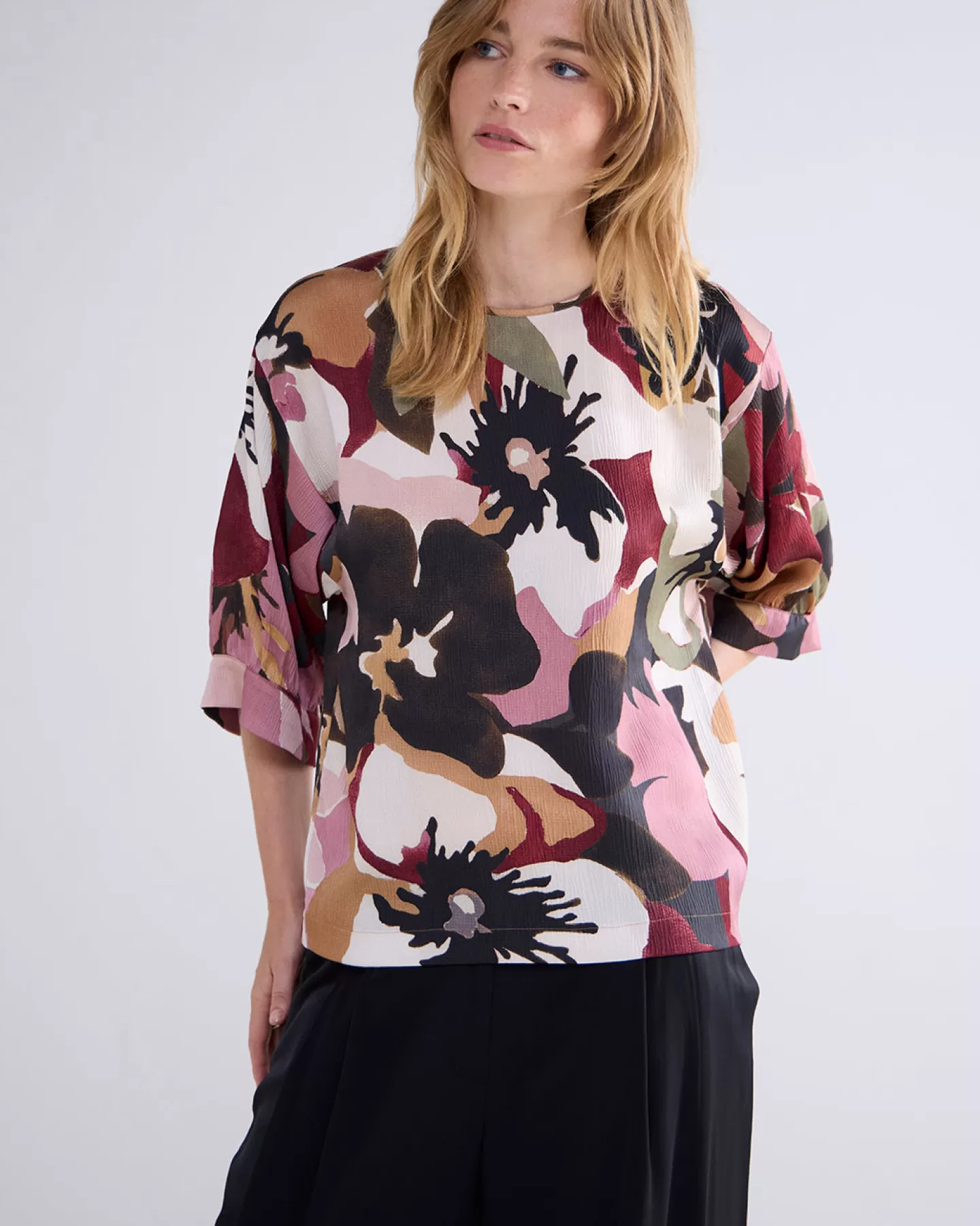 Tops & T-Shirts>Summum Top Met Bloemenprint Multicolor