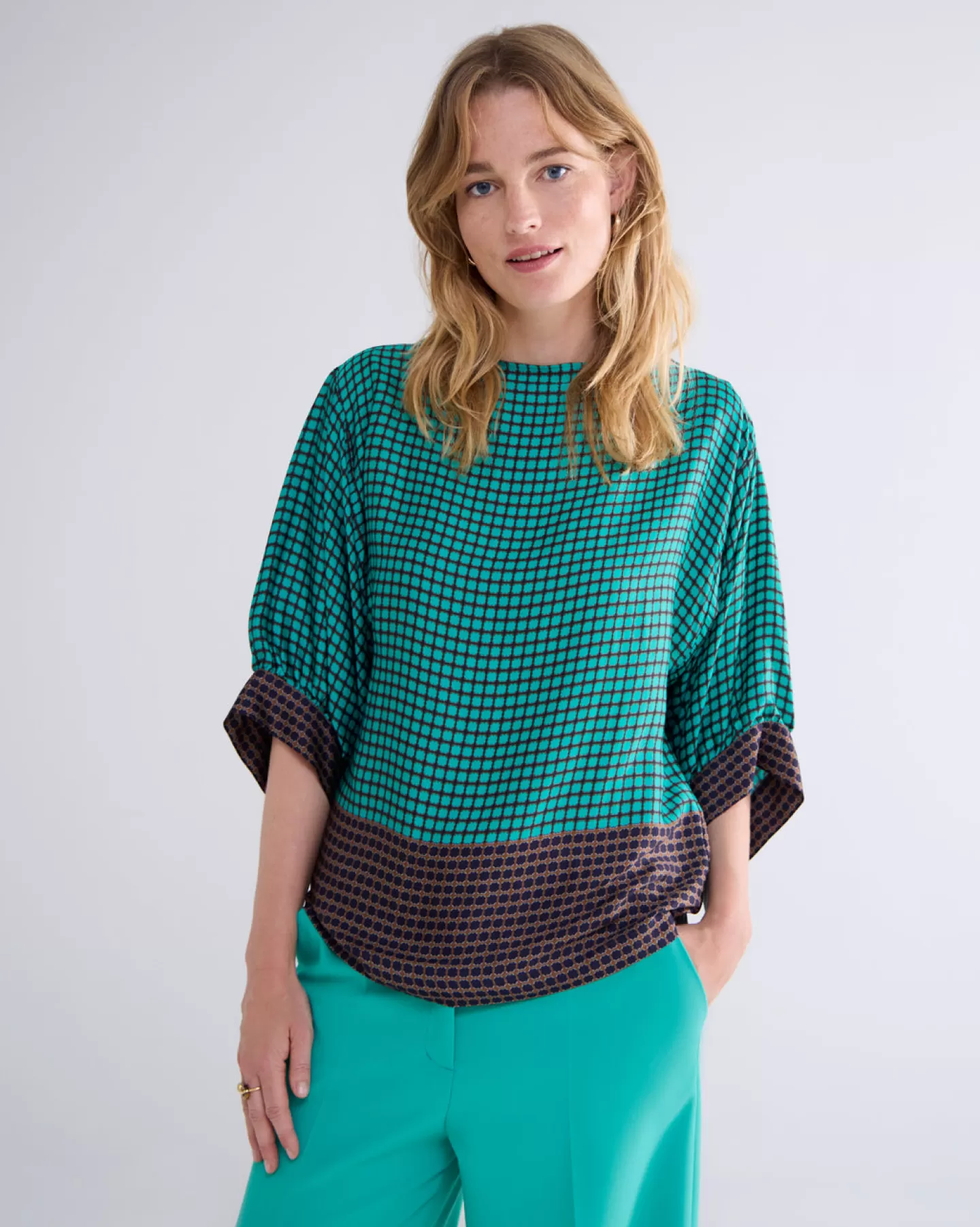 Blouses>Summum Top Met Boothals Groen