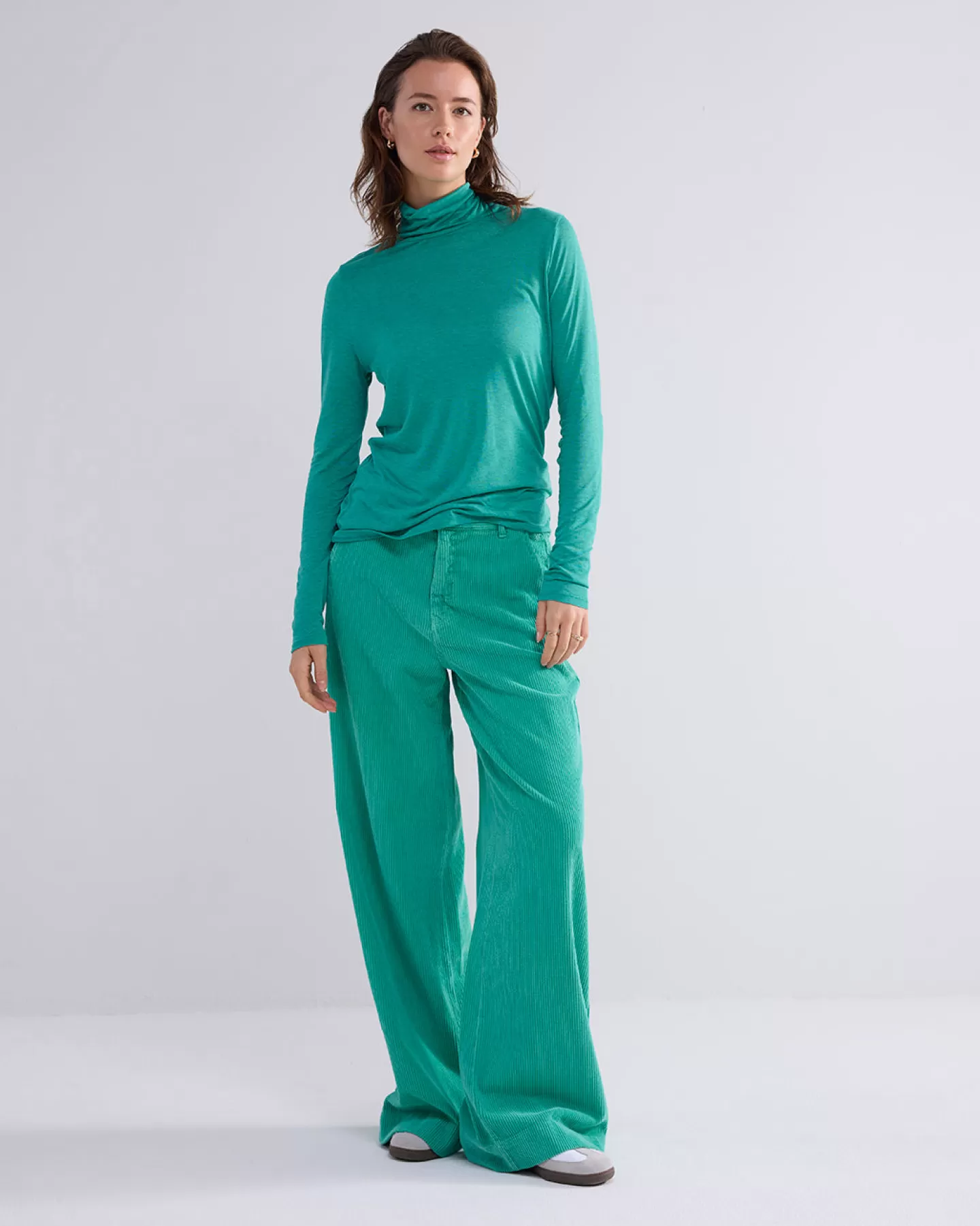 Tops & T-Shirts>Summum Top Met Col Groen