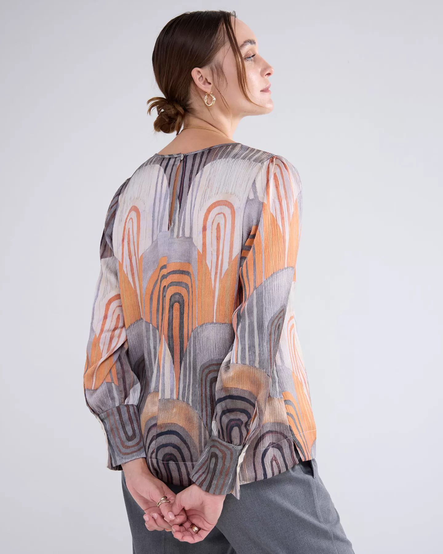 Tops & T-Shirts>Summum Top Met Pofmouwen En Splitjes Multicolor