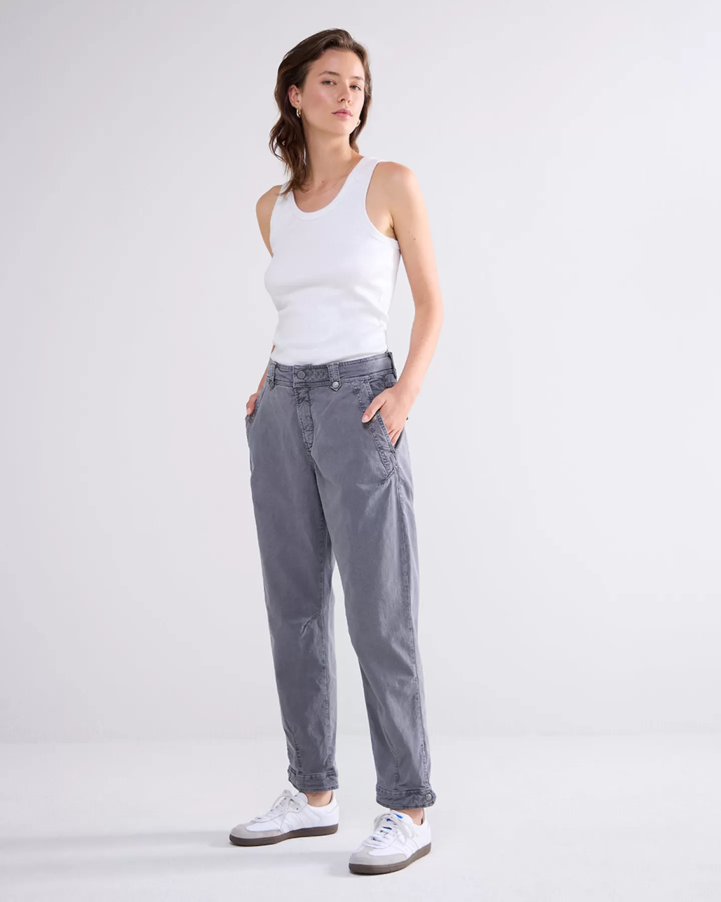 Broeken & Jumpsuits>Summum Twill Broek Grijs