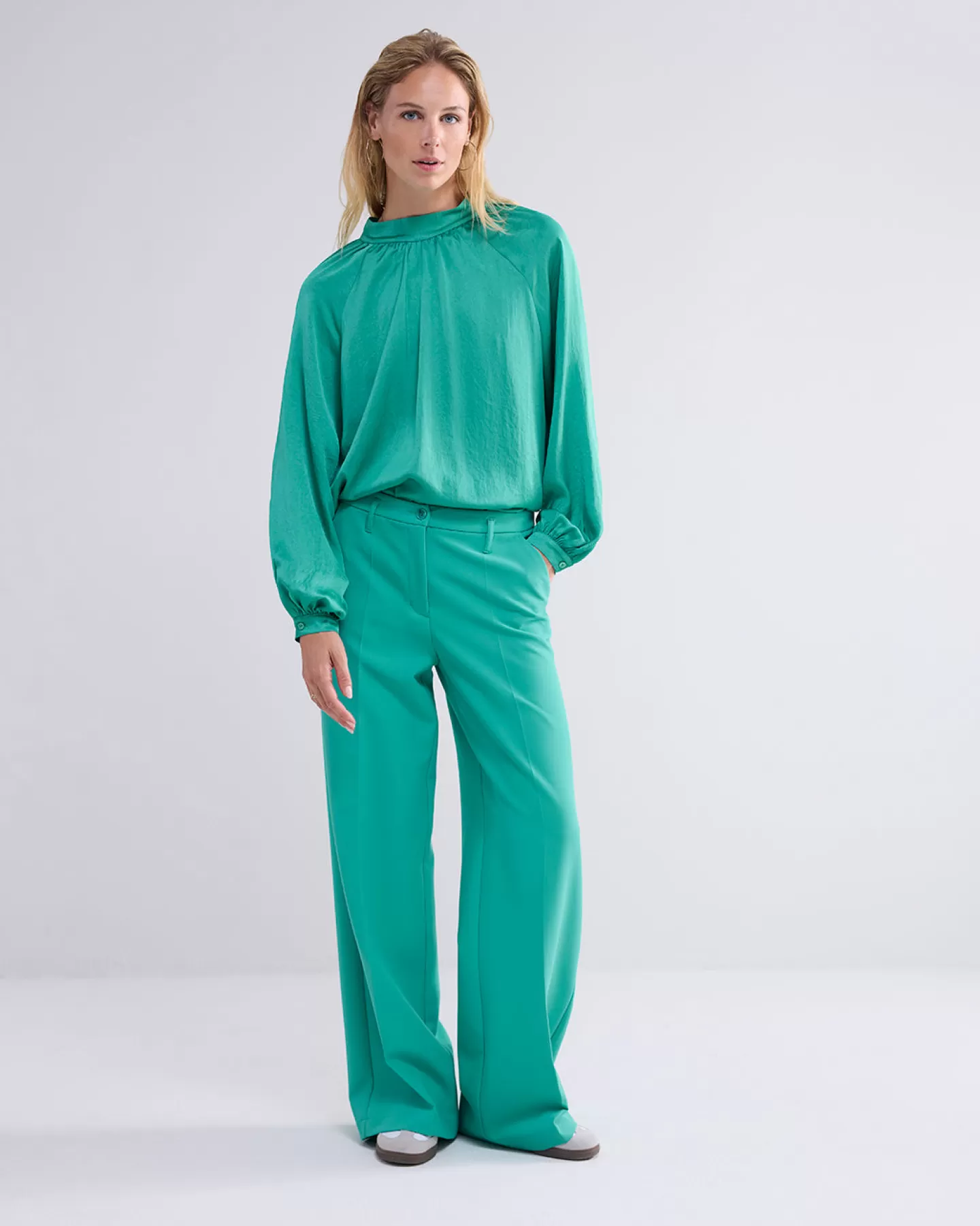 Broeken & Jumpsuits>Summum Wijde Broek Groen