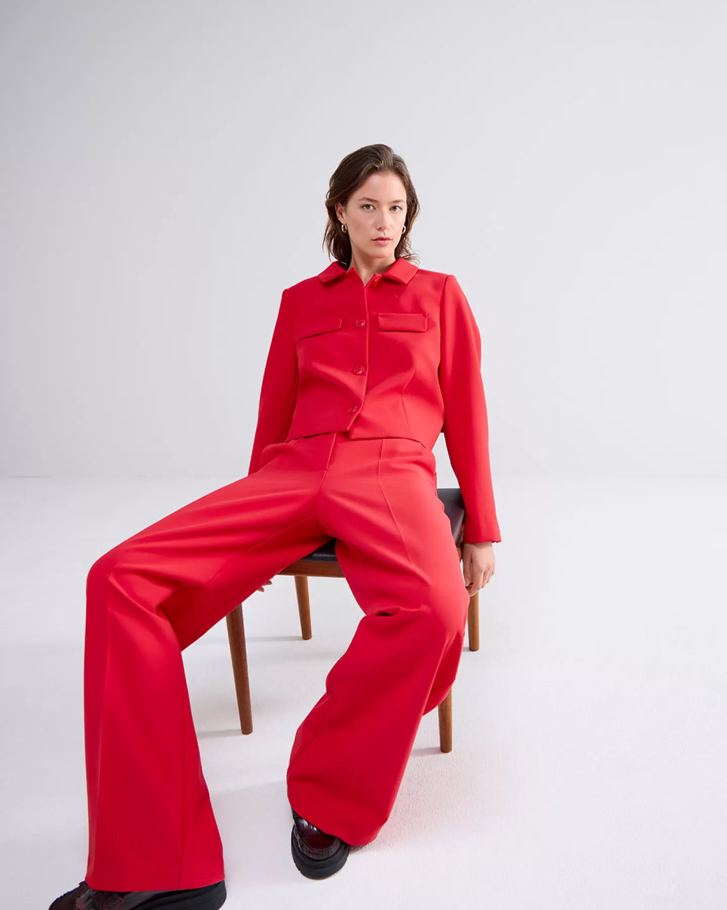 Broeken & Jumpsuits>Summum Wijde Broek Rood