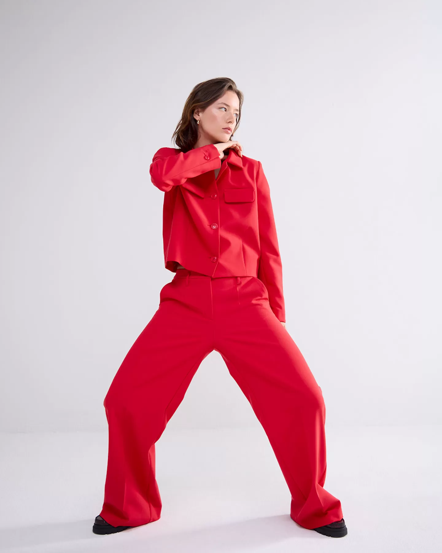 Broeken & Jumpsuits>Summum Wijde Broek Rood